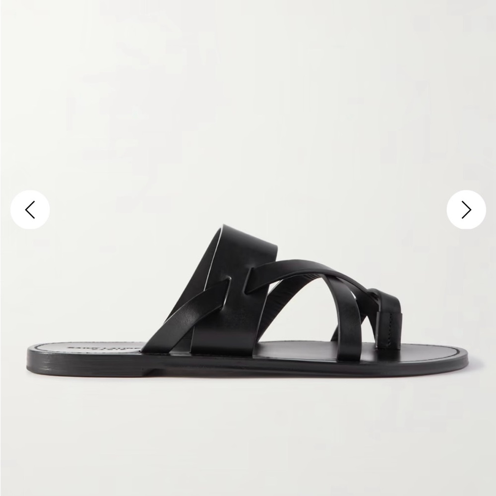Men's Black Leather Sandals